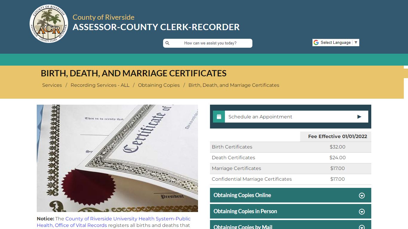 Riverside County Assessor - County Clerk - Recorder ...
