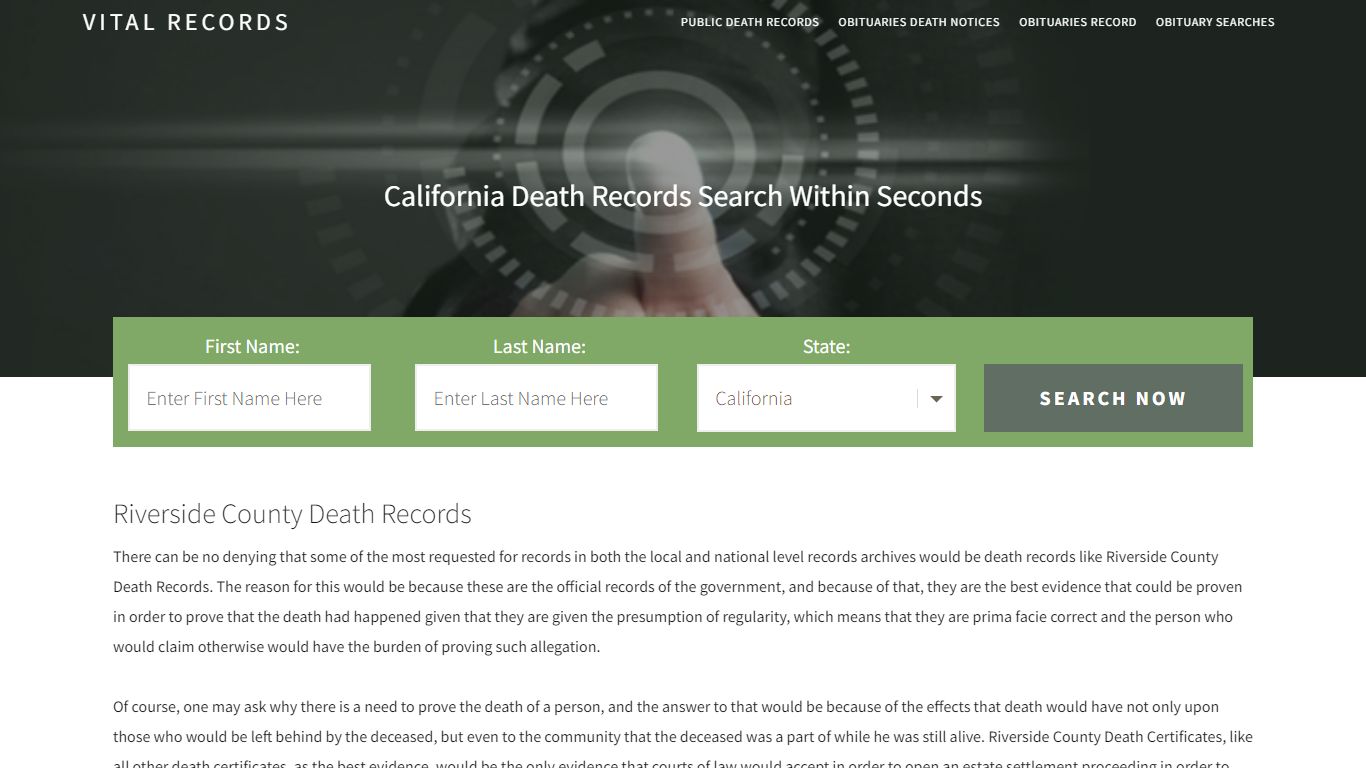 Riverside County Death Records |Enter Name and Search|14 ...